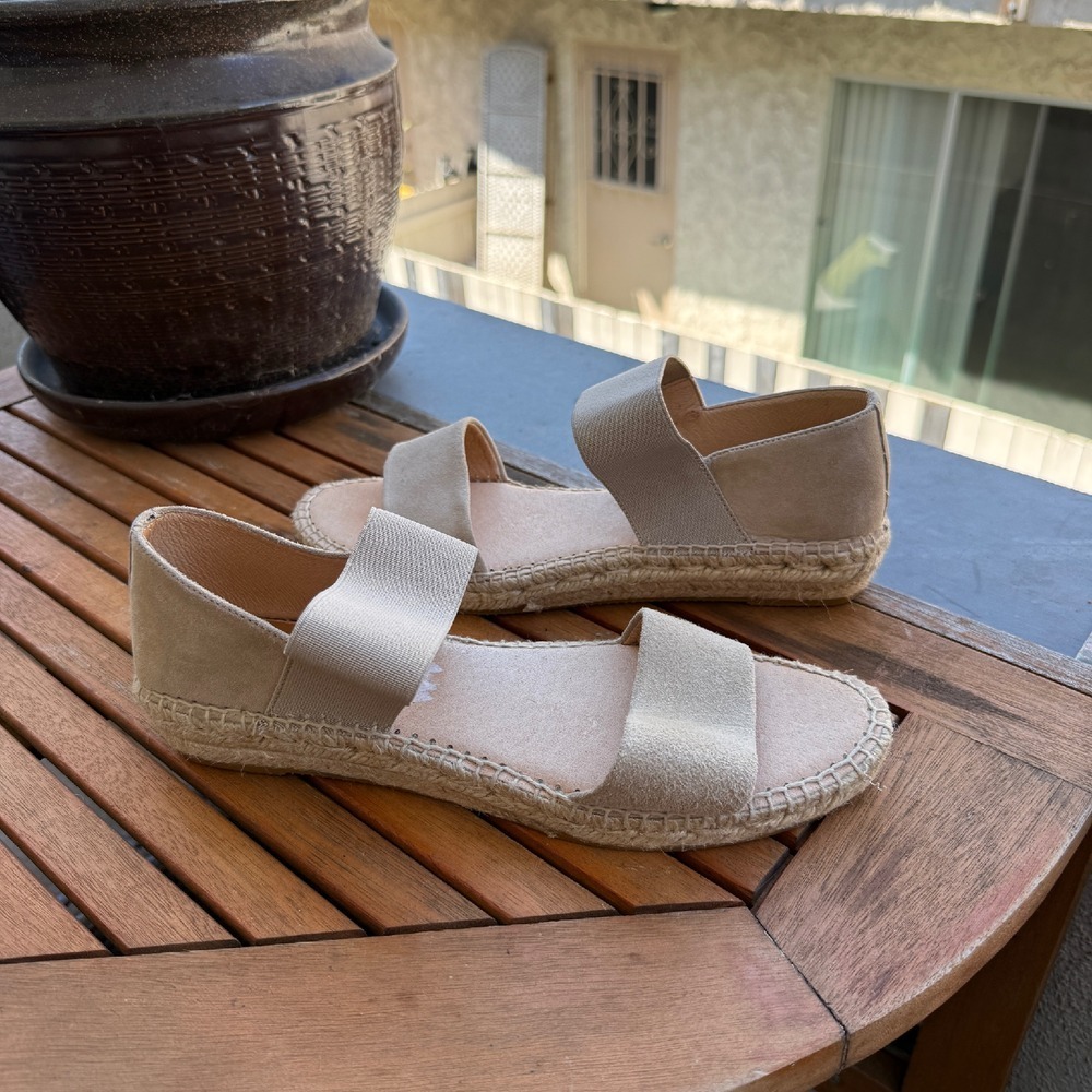 Kanna Espadrille Sandals Suede Elastic Strap Slip On Shoes Size 40/9.5 NWOB - Picture 3 of 6